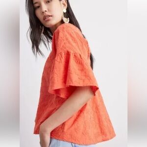 Anthropology Orange Women's Top